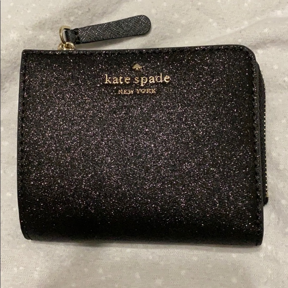 Small black L-Zip bifold wallet Kate Spade